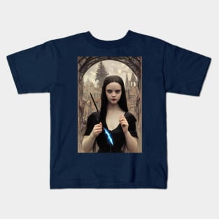 Wednesday Addams Portrait Old painting Style Kids T-Shirt